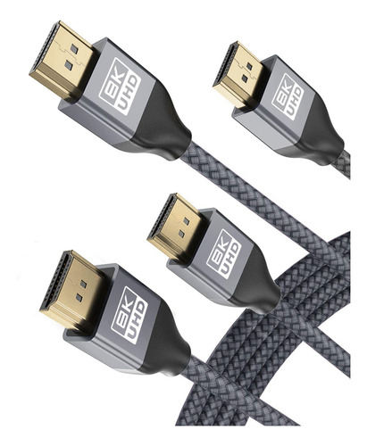 Bases De Seguridad 8k 60hz Hdmi Cable 10ft 2 Pack,48gbps 768