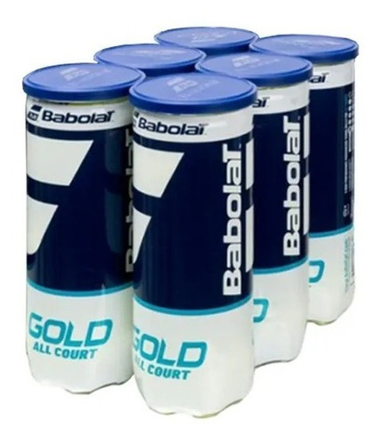 Imagen 1 de 4 de Pack 6 Tubos De Pelotas Babolat Gold Pro X 3 Tenis Padel 