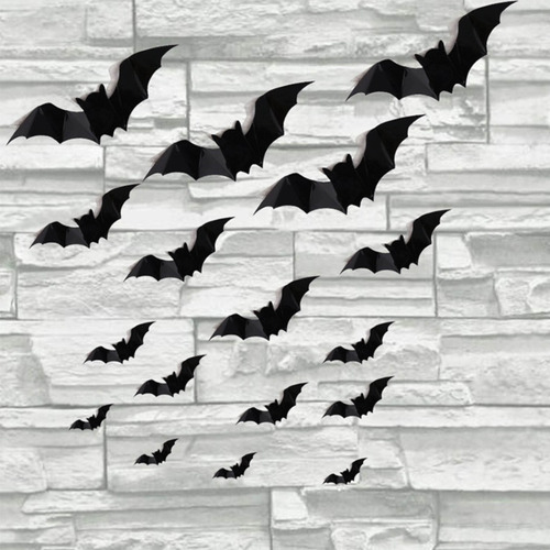 Decoración De Pared De 16 Piezas Con Forma De Murciélagos De