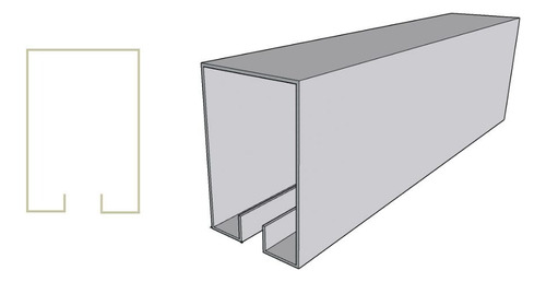 Riel Puerta Corrediza Garaje U 2mts Cold Rolled C.18 