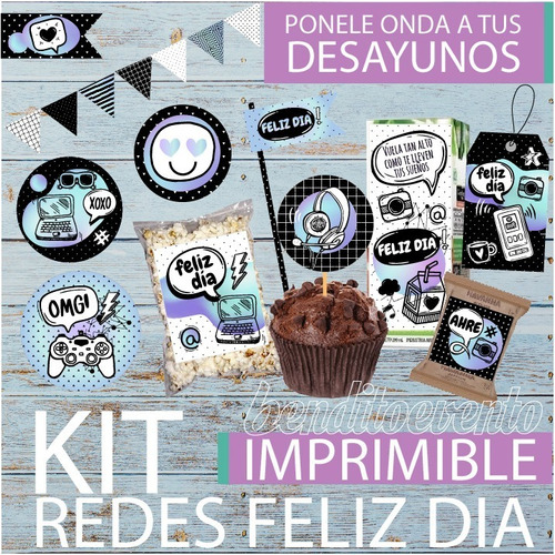 Kit Imprimible Desayuno Feliz Dia Del Niño Redes Adolescente