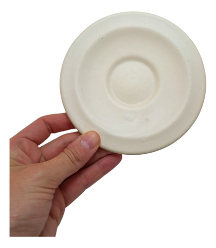 Plato De Cerámica Artesanal Ideal Cafe O Te 13 Cm Beige
