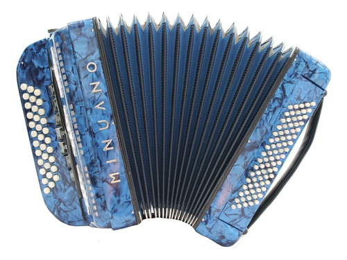 Acordeon 80 Baixos Minuano Série Ouro 80/33 Azul Botoneira