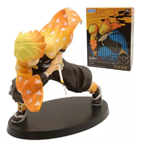 Figura Juguete Muñeco Zenitsu Agatsuma Demon Slayer Con Caja