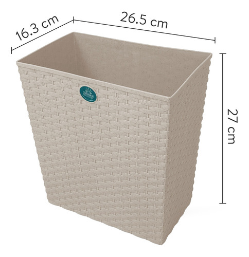 Kit 2 Cestos Papeleros Biodegradable Y Fibra De Agave Rattan Sand