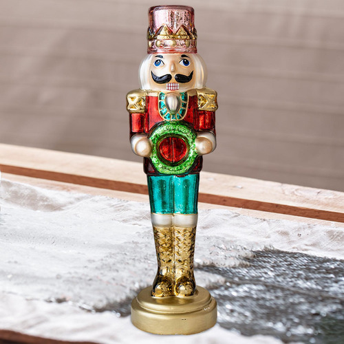 Figura De Cascanueces De Navidad Figuras Grande Base Dorada