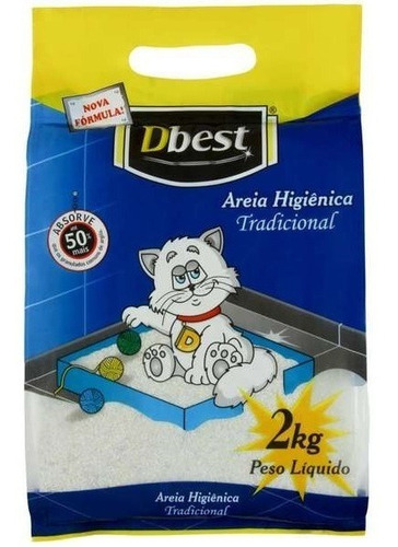 Areia Higiênica P/ Gatos Dbest Tradicional - Pacote De 2kg