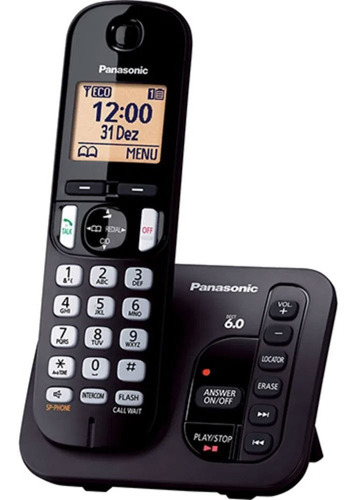 Panasonic Telefone Sem Fio Com Secretária Eletrônica Digital KX-TGC220LBB