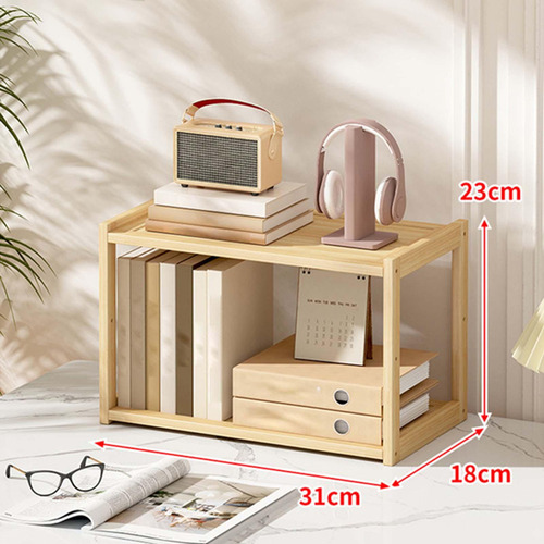 Fj Organizador De Almacenamiento De Madera De 2 Niveles