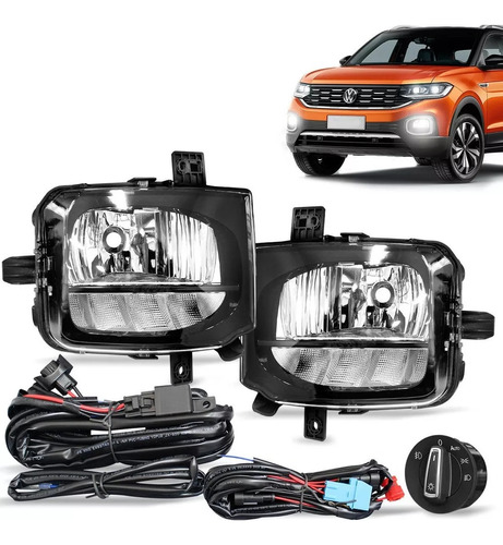 Kit Farol Milha T-cross 19 2022 Daylight Drl C/ Seta E Botão