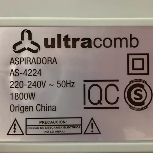Aspiradora sin bolsa Ultracomb 2.5 L 1800W AS 4224