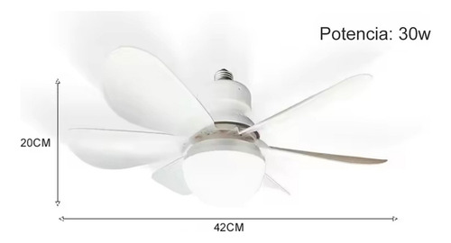 A Ventilador De Techo Con Luz Led Y Control Remoto