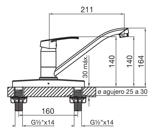 Grifo de cocina monocomando FV B1 Arizona 0411.03/B1 cromo