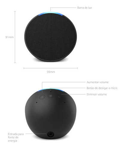 Amazon Echo Pop Alexa - Caixa De Som Inteligente Preta Preto
