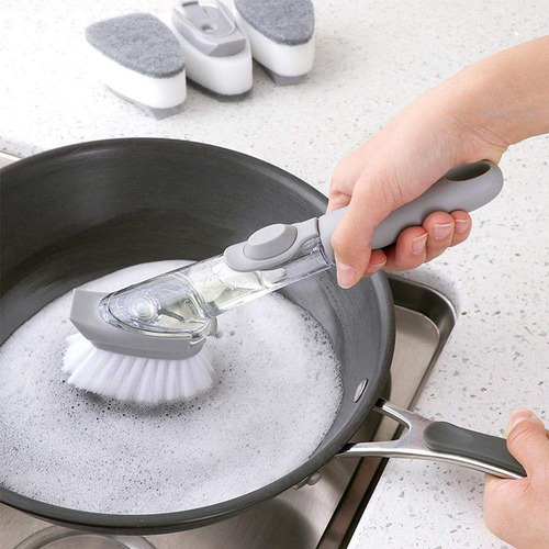 Escova Limpeza 2 Em 1 Dispenser Esponja Cozinha Max Cleaner