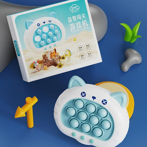 Juego Pop It Juguete Electrónico Sensorial Antiestres Push Color Azul