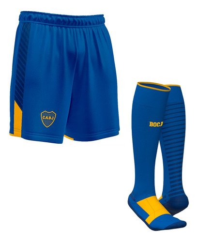 Short Boca Juniors Entrenamiento Par Medias Xeneize Azul Oro