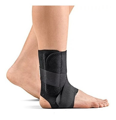 Estabilizador De Tornozelo Com Talas Laterais Neoprene Tam G Preto