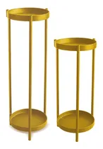 Comprar Mesas Laterales Set Porta Macetas Maceteros Color Dorado