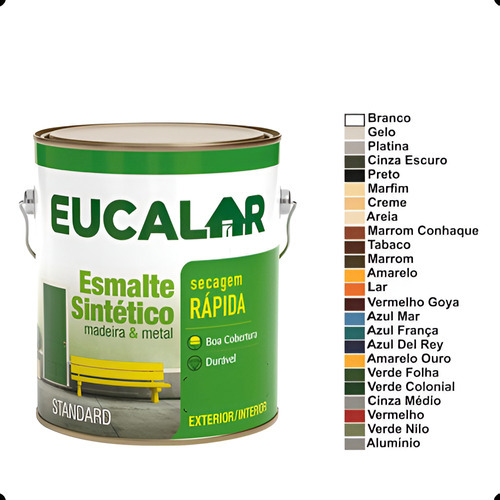 Tinta Esmalte Eucalar Verde Nilo 1/4 Eucatex