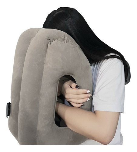 Almohada de viaje inflable para aviones, ligera, inflable para dormir en el cuello
