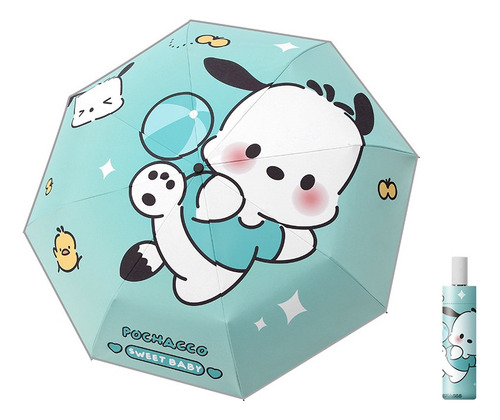 Paraguas Automático Hello Kitty Pachacco Con Protección Uv