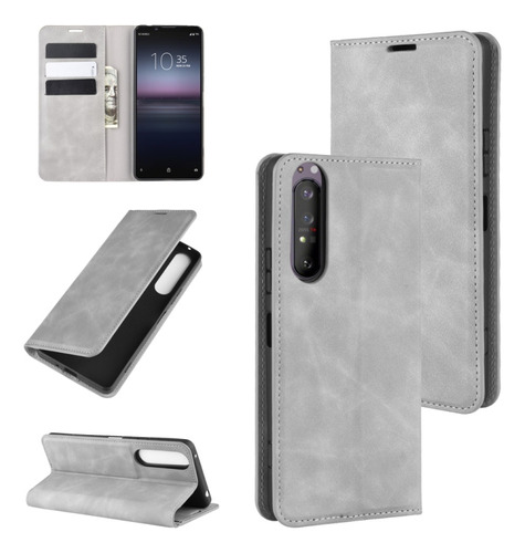 Funda De Piel Con Ventosa Magnética Para Sony Xperia 1 Ii