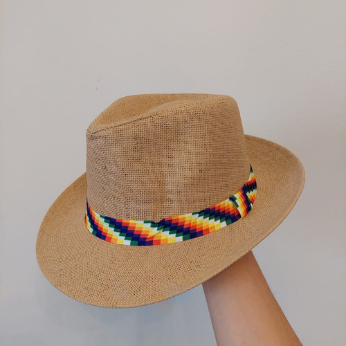 Sombrero Panamá Pueblos Originarios Wiphala Calidad Premium