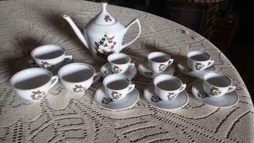 Conjunto De Porcelana Pozzani Antigo, Bule E Xicaras (Usado)