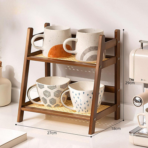 Soporte Para Tazas De Encimera, Escurridor De Marrón