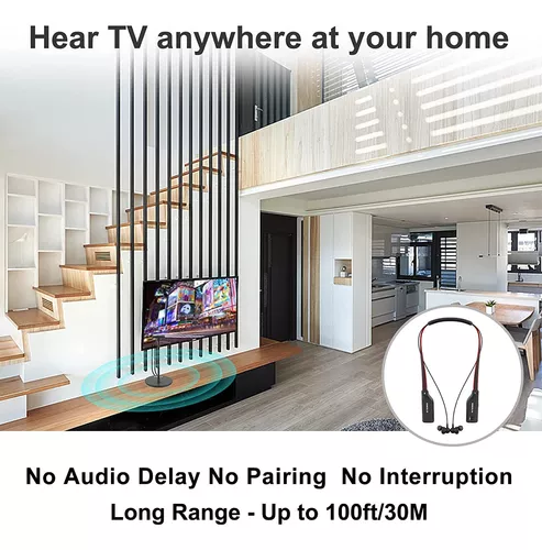  Auriculares inalámbricos para TV, auriculares inalámbricos de  2.4 GHz con resaltado de voz para personas mayores, fácil emparejamiento de  rango de transmisión de 100 pies con 2 baterías : Electrónica