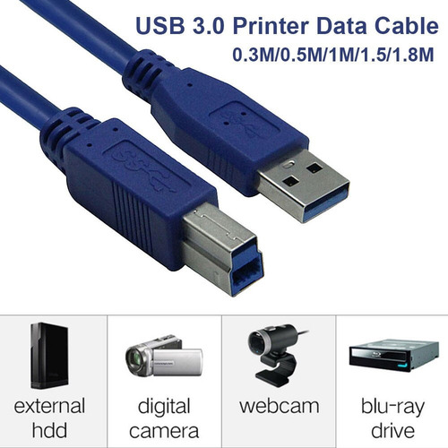 Imagen 5 de 10 de Cable Impresora Usb 3.0 A/b Escaners Garantía Envíos