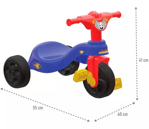 Triciclo Infantil com Empurrador Motoca Passeio Bebê Azul no Shoptime