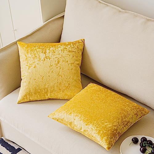 Juego De 2 Fundas De Almohada De Terciopelo, 45x45cm, Dorado