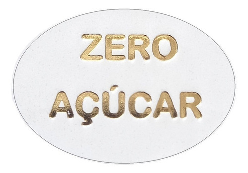 Etiqueta Rótulo Adesivo Para Alimentos Zero Açúcar 1.000 Un Cor Dourado