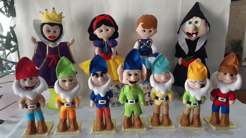 Branca De Neve E Sete Anões Em Feltro 11 Peças