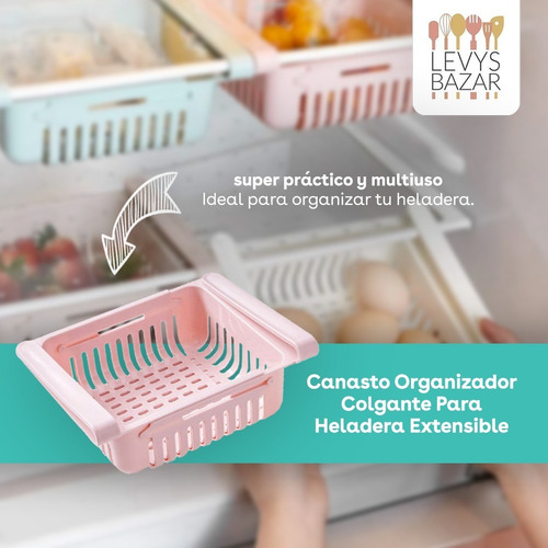Imagen 2 de 8 de Canasto Extensible Colgante Para Heladera Escurridor Verdura