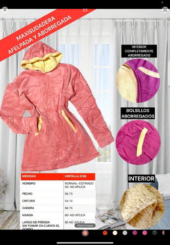 Maxi Sudadera Aborregada Amplia Y Larga