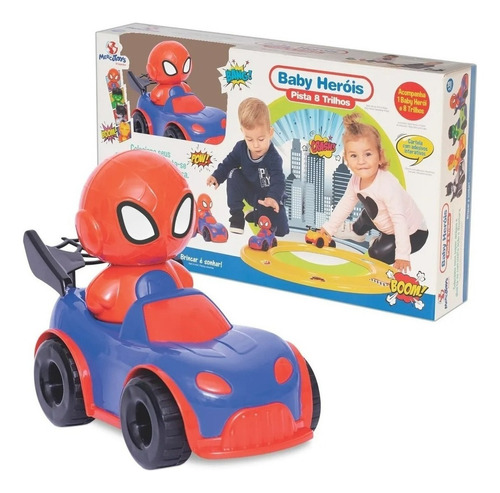 Brinquedo Para Bebê Baby Heróis Pista 8 Trilhos Herói Carro