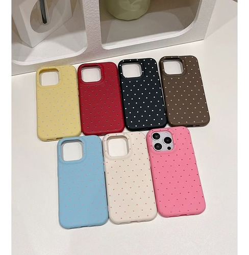 Funda Silicona Flexible Lunares Soft Tpu Para Iphone Celeste Iphone 15 Pro