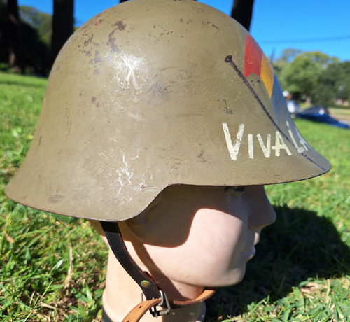 Casco Antifranquista Guerra Civil Española Viva La Republica (Usado)