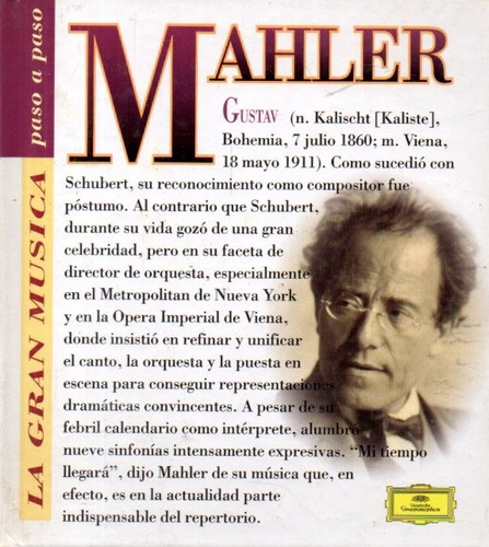 Mahler La Musica Paso A Paso Cd Deusche Grammophon Y Libro