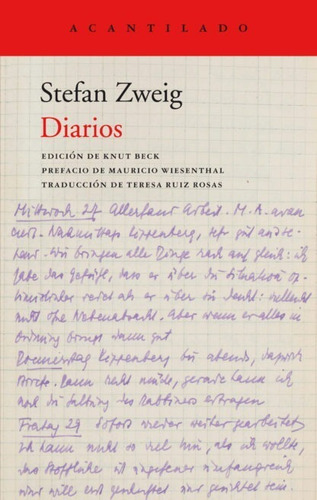 Diarios Stefan Zweig Editorial Acantilado