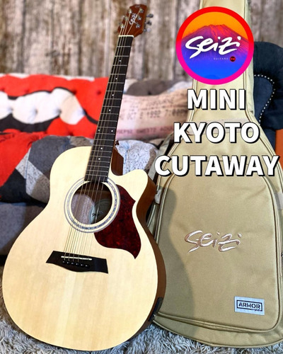 Violão Seizi Mini Kyoto Cutaway Natural Satin Com Bag