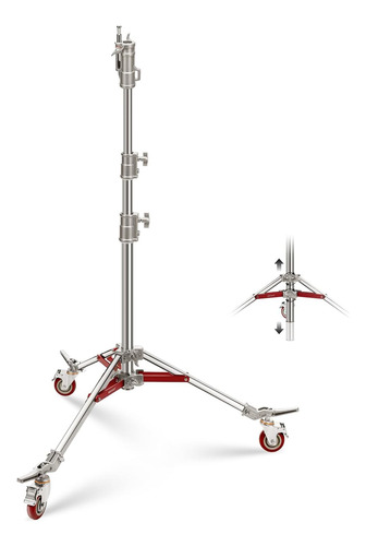 Soporte De Luz De Acero Inoxidable Resistente Con Ruedas