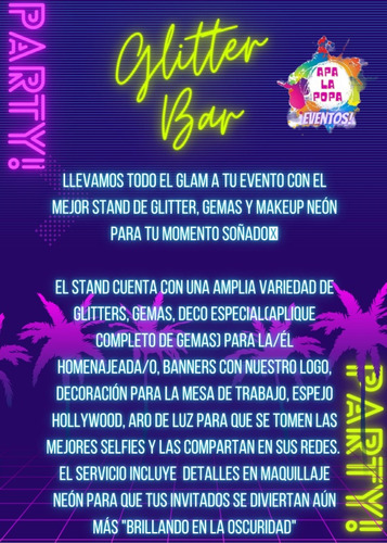 Stand De Glitter Bar Para Eventos