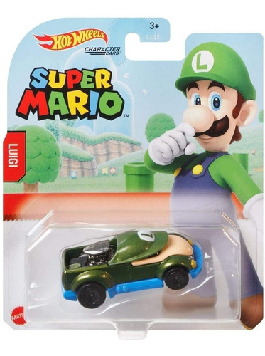 Luigi Super Mario Bros Hot Wheels Character Cars Color Cafe