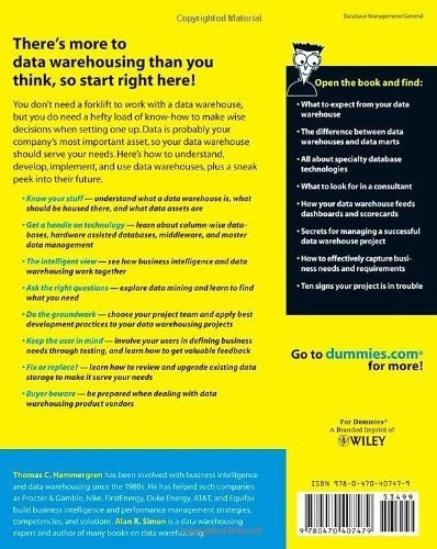 Data Warehousing For Dummies - Hammergren, Thomas C., de Hammergren, Thomas C.. Editorial For Dummies en inglés