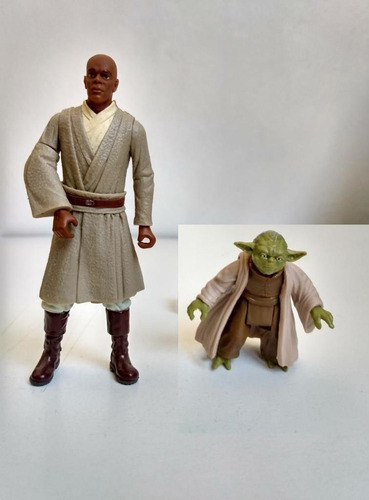 Figuras Star Wars Mace Windu Episodio 1, Yoda Saga Legends (Usado)