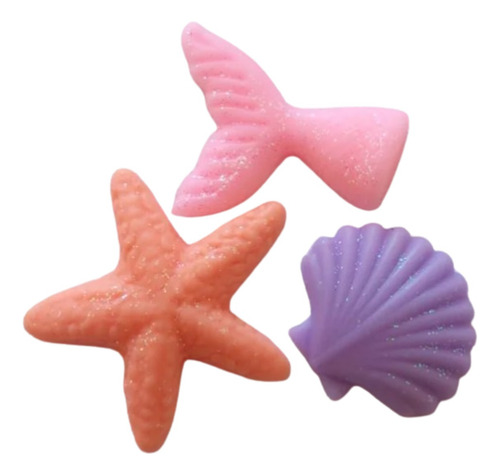 Kit 45 Apliques De Biscuit Fundo Do Mar
